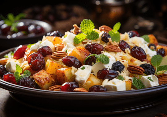 Salade de chèvre chaud et fruits secs