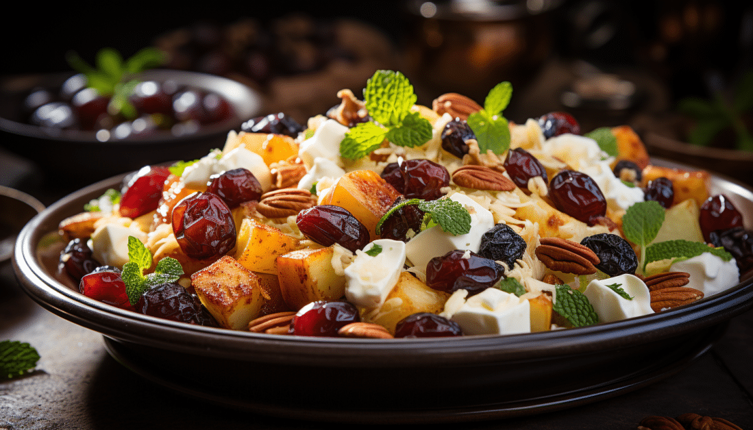 Salade de chèvre chaud et fruits secs