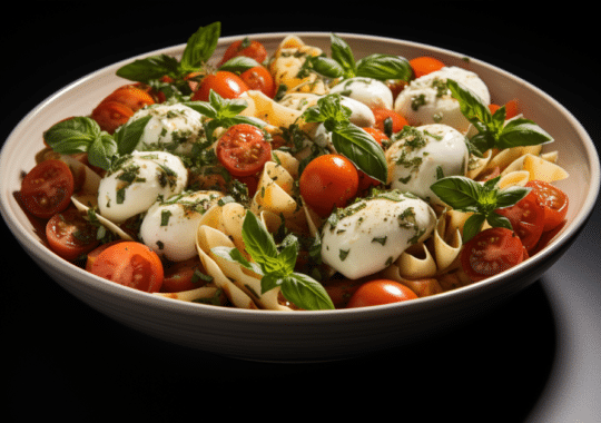 Salade de pâtes tomate et mozzarella