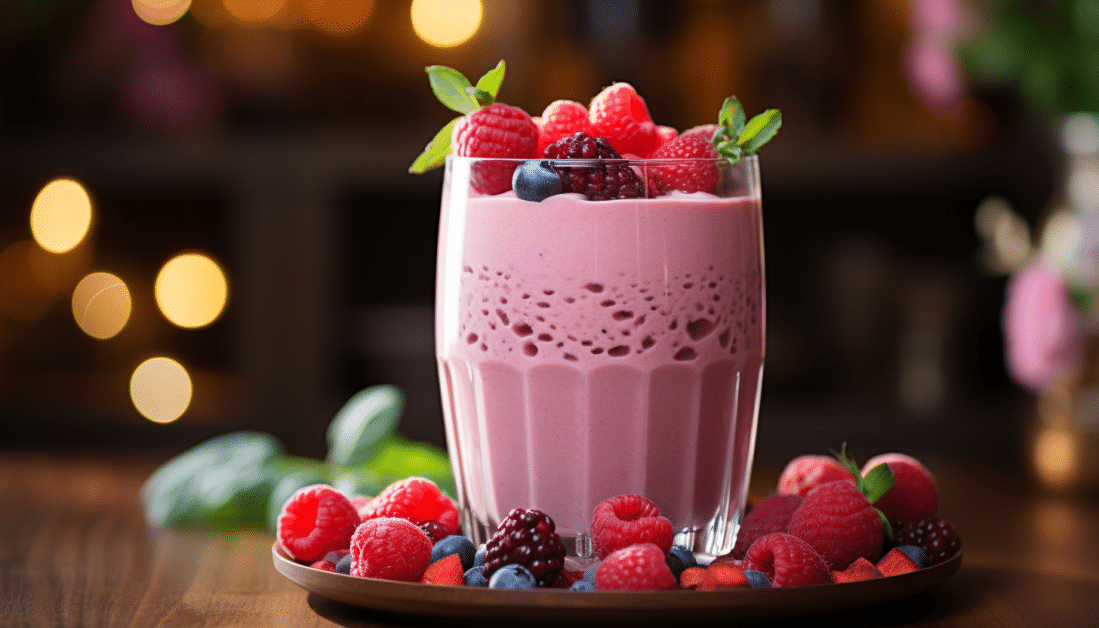 Smoothie aux fruits rouges et fromage blanc