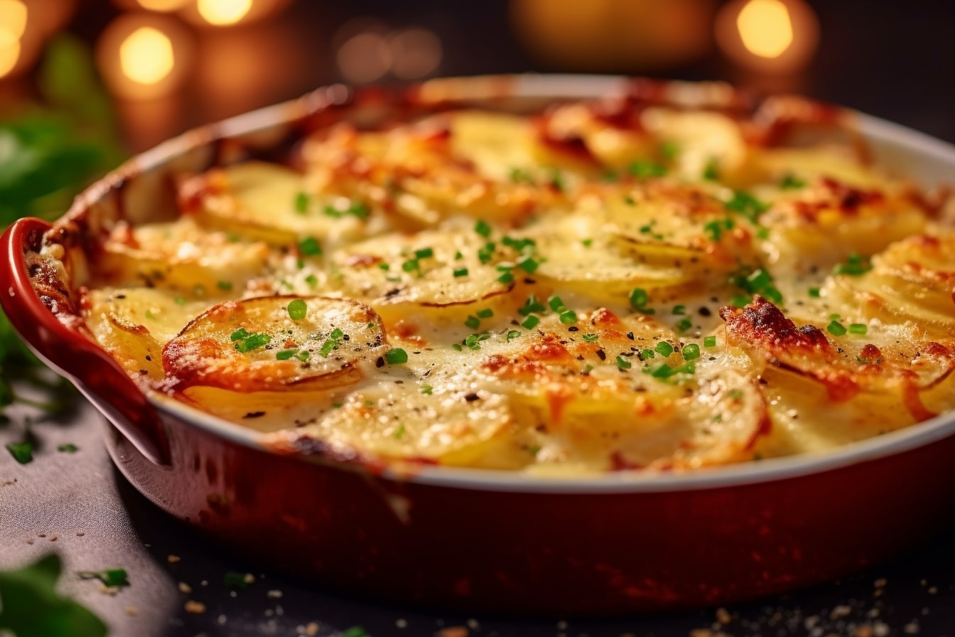 Gratin de pommes de terre et poulet