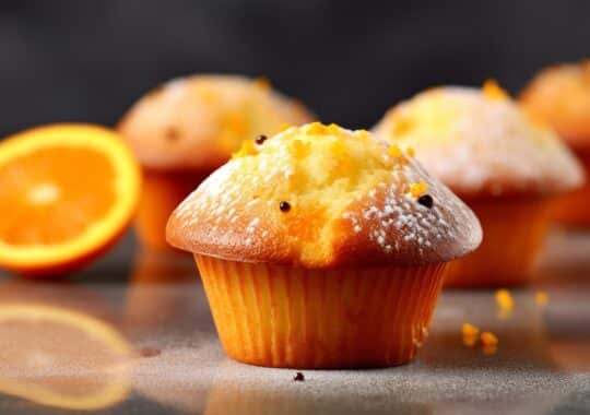 Muffins à l'Orange Zestes et Coulis