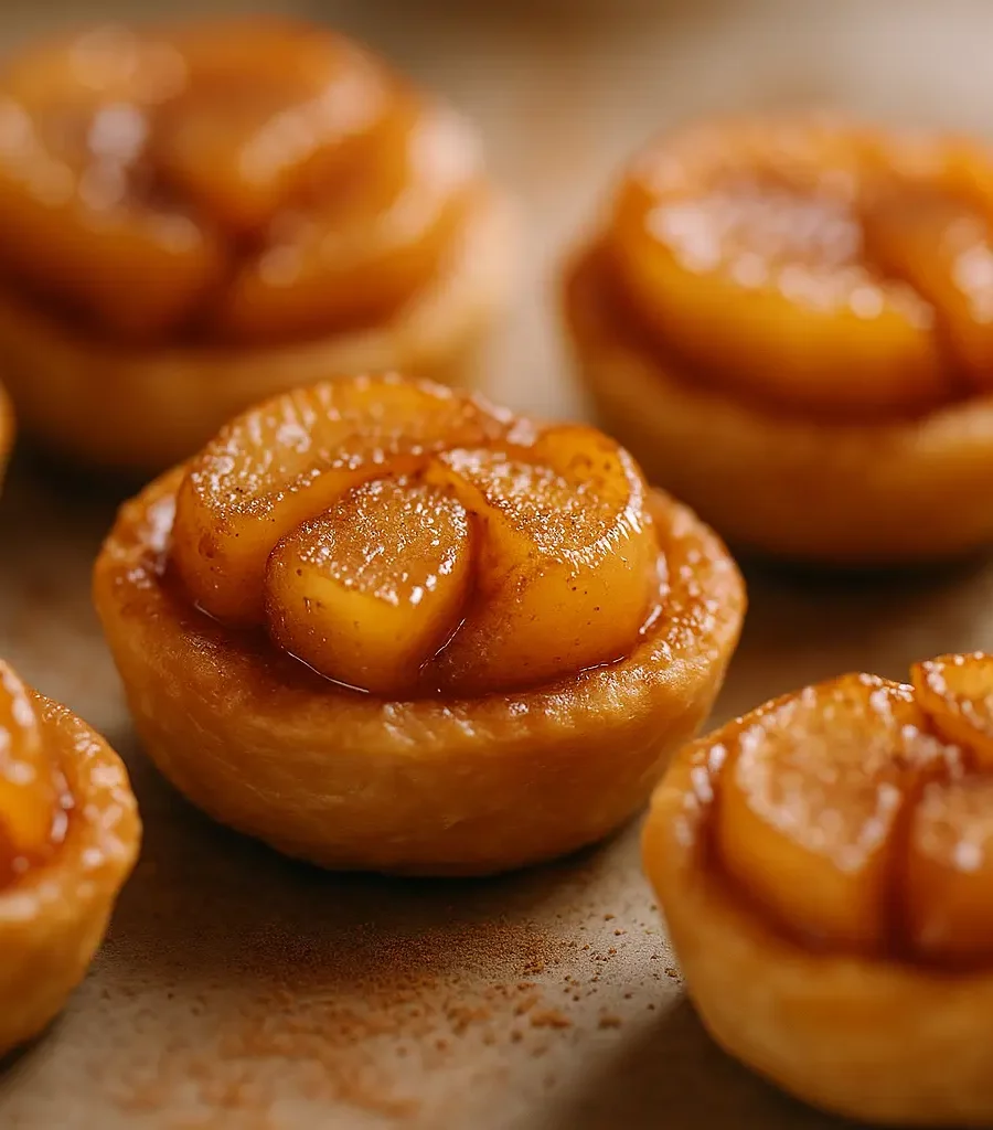 Mini-tartes tatin de pommes/cannelle version bouchées