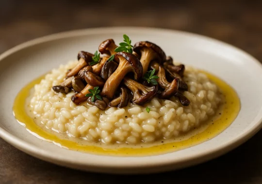 Risotto aux champignons sauvages & huile de truffe