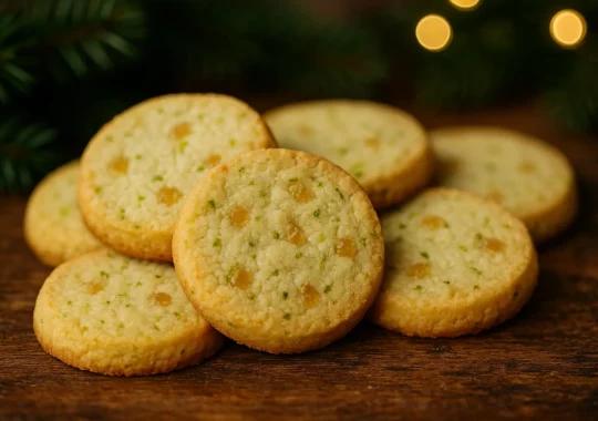 Sablés de Noël au citron vert & gingembre confit