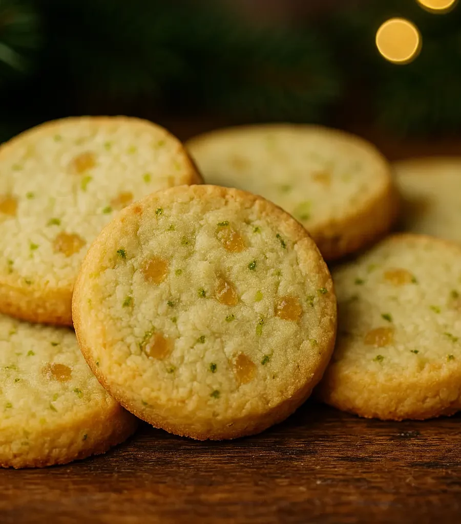 Sablés de Noël au citron vert & gingembre confit