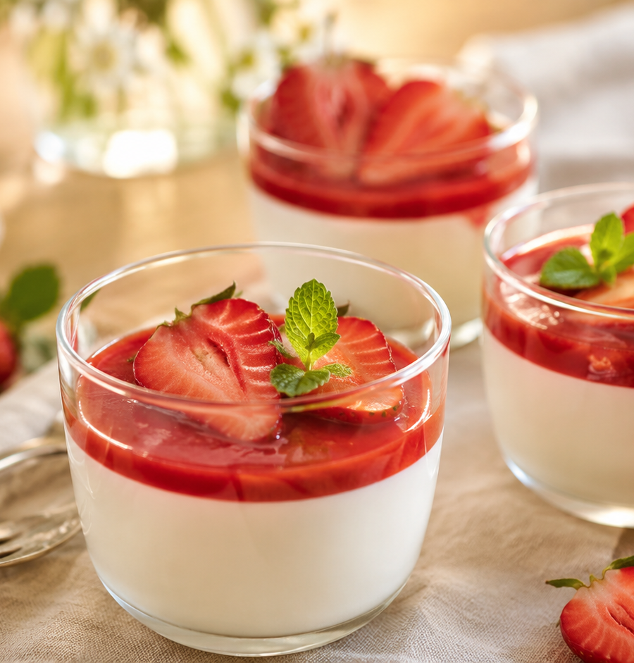 Panna cotta aux fraises : la recette onctueuse et fondante