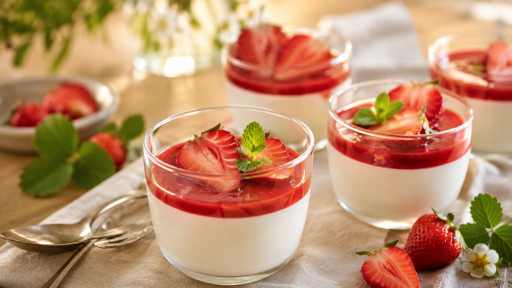 Panna cotta aux fraises : la recette onctueuse et fondante