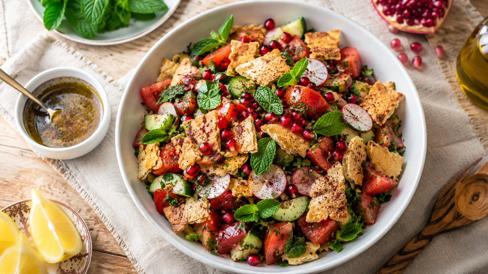 Fattouche libanais : la salade traditionnelle au sumac