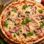 Pizza reine maison au jambon et champignons