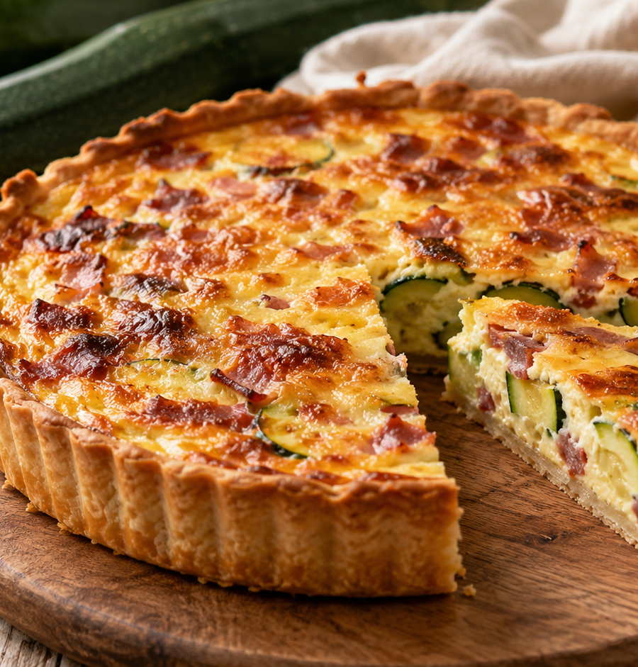 Quiche aux courgettes et lardons : la recette facile pour l&rsquo;été
