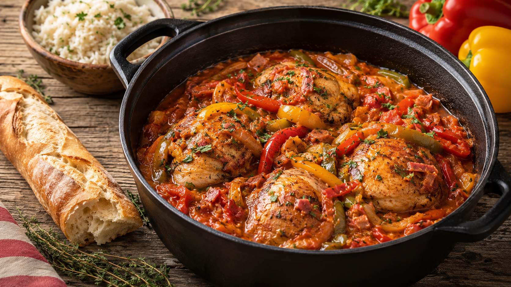 Poulet basquaise traditionnel : la recette au piment d&rsquo;Espelette