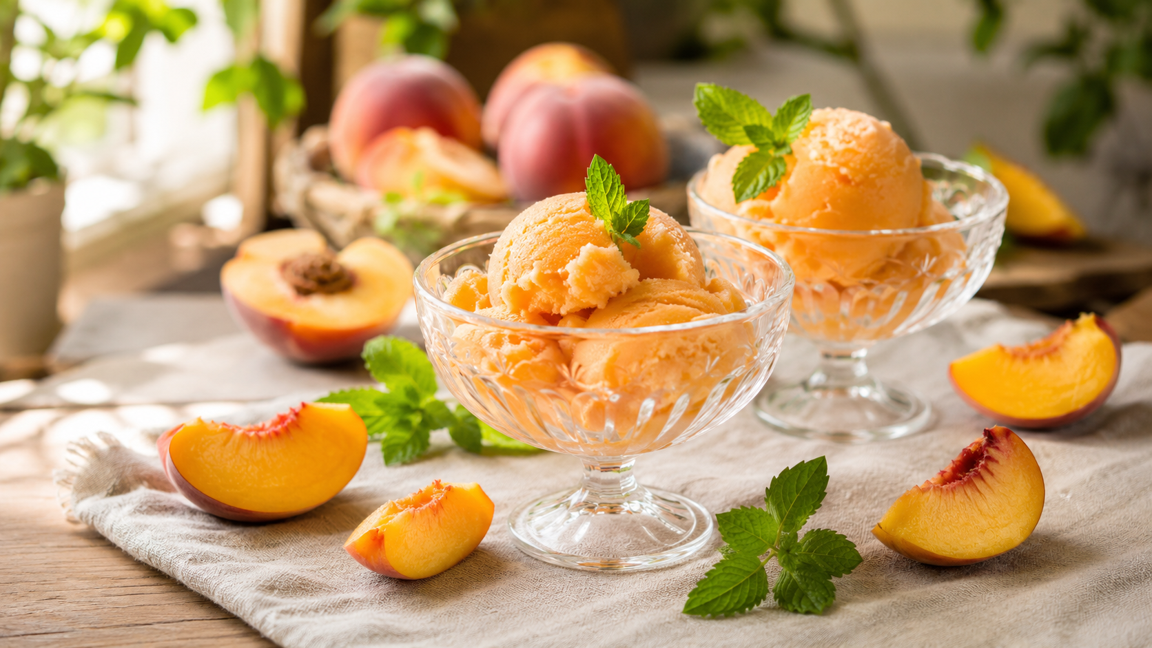 Sorbet à la pêche maison : la recette facile et rafraîchissante