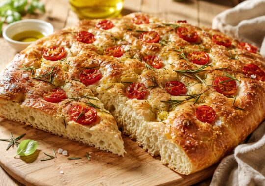 Focaccia italienne aux tomates cerises et romarin : la recette moelleuse