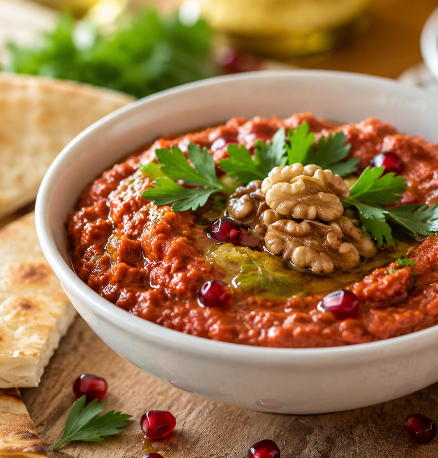 Muhammara syrienne : la tartinade aleppine aux poivrons rouges et noix