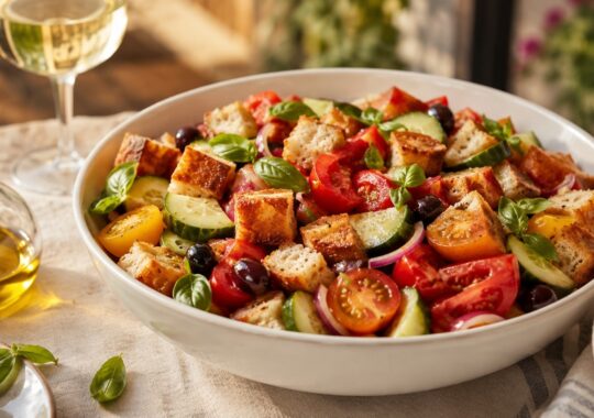 Panzanella toscane : la salade italienne au pain rassis