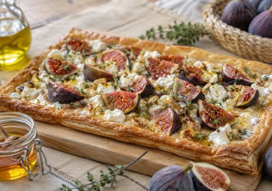 Tarte fine aux figues, chevre et miel : la recette d&rsquo;ete facile