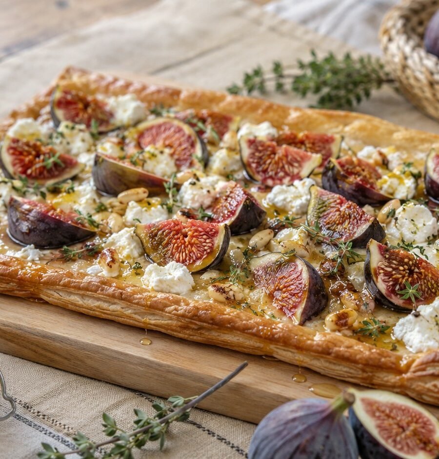 Tarte fine aux figues, chevre et miel : la recette d&rsquo;ete facile