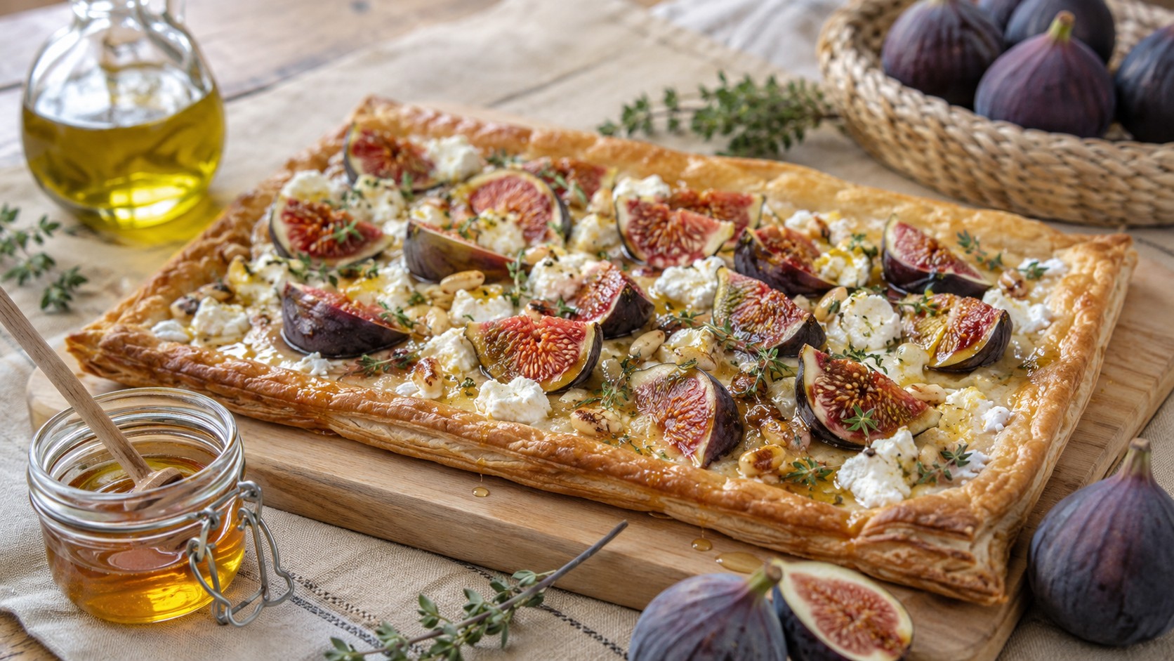 Tarte fine aux figues, chevre et miel : la recette d&rsquo;ete facile