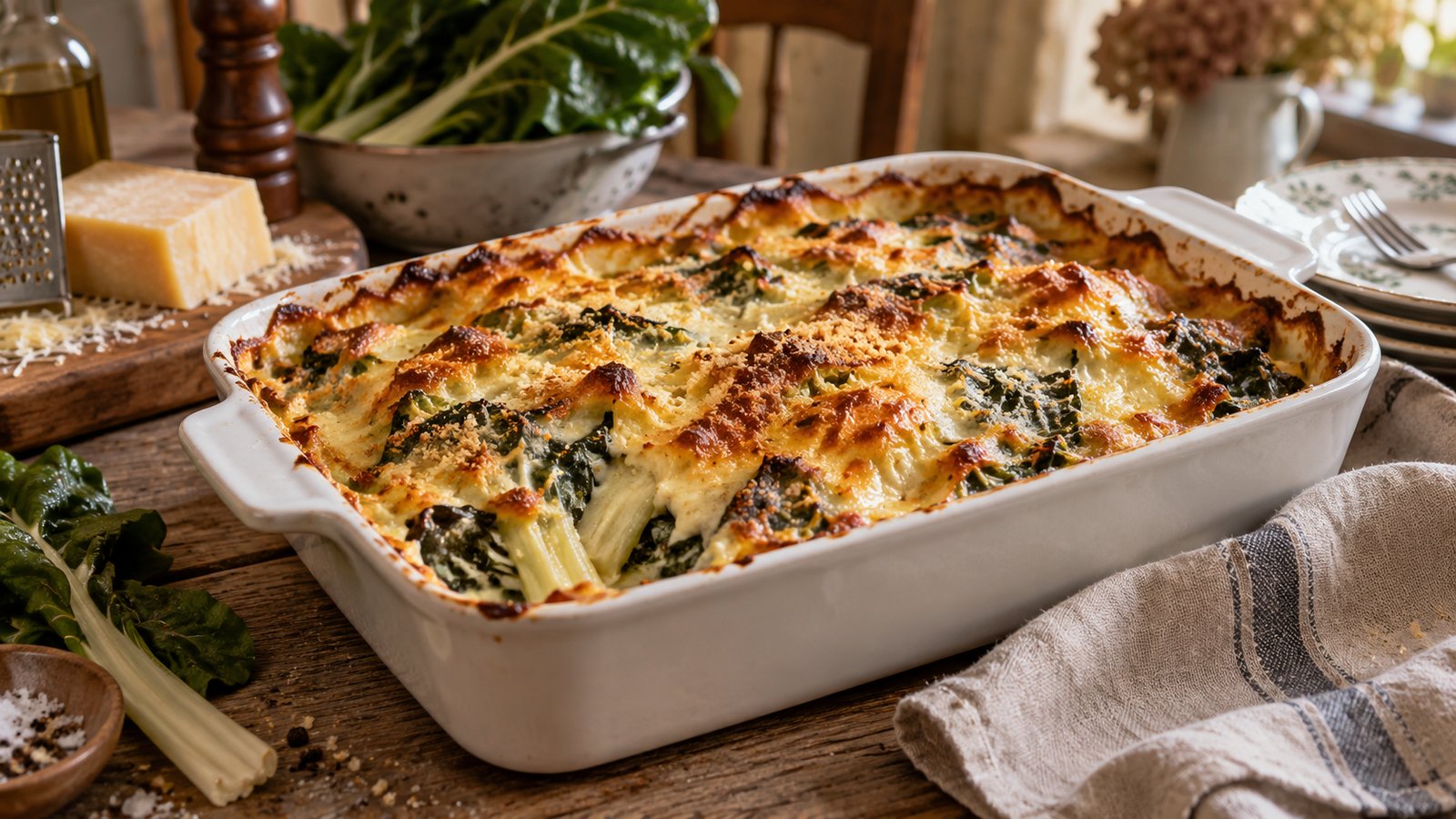 Gratin de blettes a la bechamel : la recette de rentree reconfortante