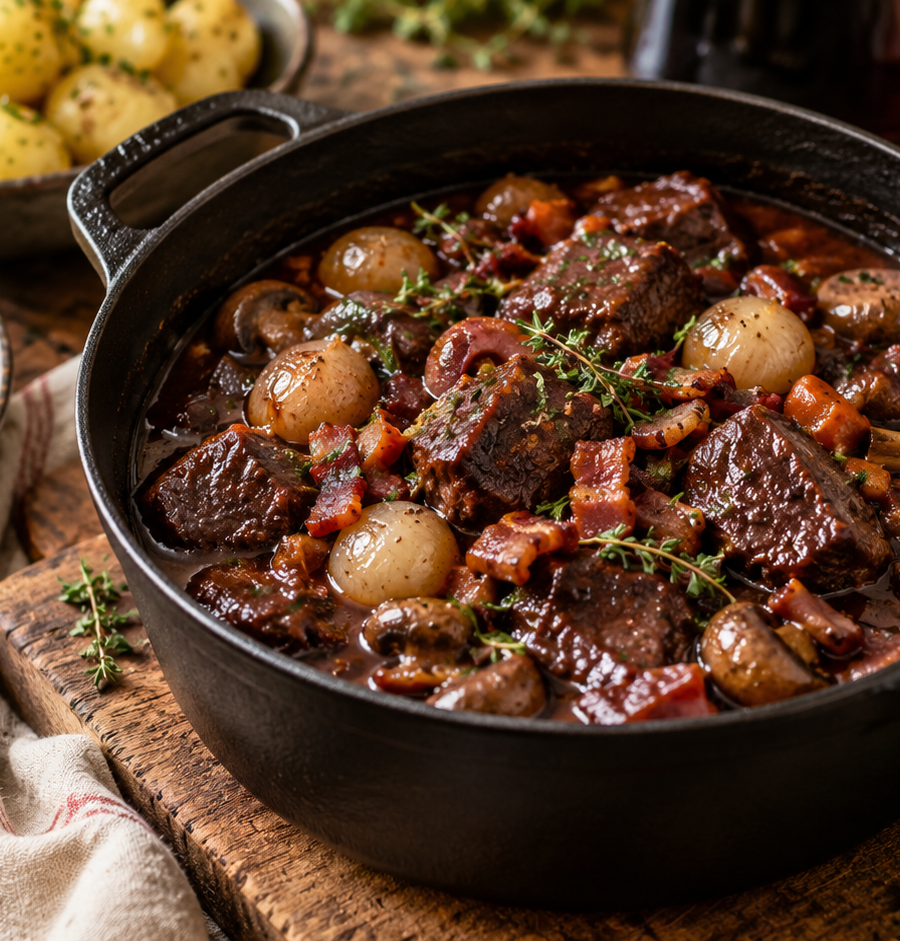 Bœuf bourguignon : la vraie recette traditionnelle mijotée