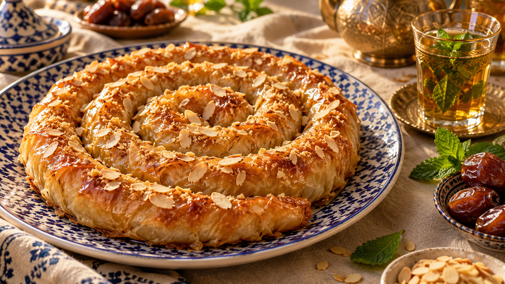 M&rsquo;hancha aux amandes : la vraie recette du serpentin marocain